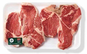 Porterhouse or T-Bone Steaks, Thin-Sliced