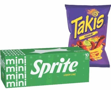 Any 1 Sprite 10-pk. 7.5-oz can and Any 1 Takis 9.9-oz