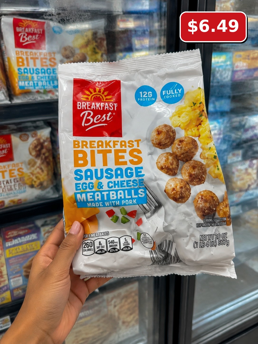 Breakfast Best Breakfast Bites Sausage Egg & Cheese Meatballs Made with Pork