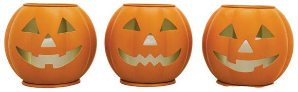 The Halloween Collection 3 pack Small Jack O Lan - Orange Pumpkins