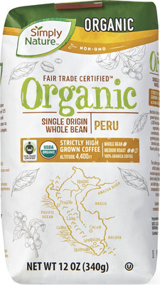 Simply Nature Fair Trade Organic Whole Bean Coffee