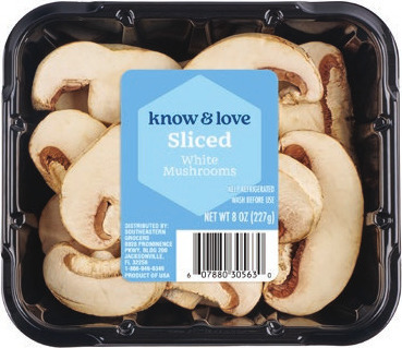 Know & Love Whole or Sliced White Mushrooms
