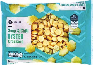 SE Grocers Oyster Crackers 9 oz or saltine crackers 16 oz