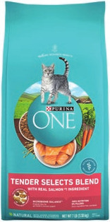 Meow Mix Original 16 lb or tender centers 14.2 lb or Purina ONE Sensitive Stomach or Indoor Cat Food 7 lb