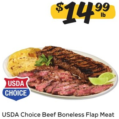 USDA Choice Beef Boneless Flap Meat