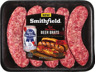 Smithfield Marinated Pork Loin Filet or Tenderloin or jalapeño cheddar or PBR brat