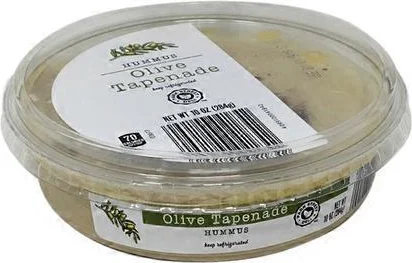 Hummus topped with Olive Tapenade