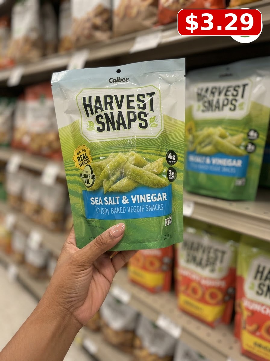 Harvest Snaps Sea Salt & Vinegar Crispy Baked Veggie Snacks Flavored Crisps