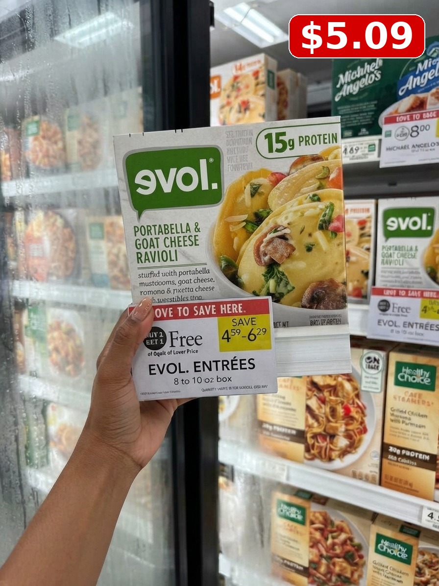 EVOL Portabella & Goat Cheese Ravioli, 15g Protein, Frozen Meal