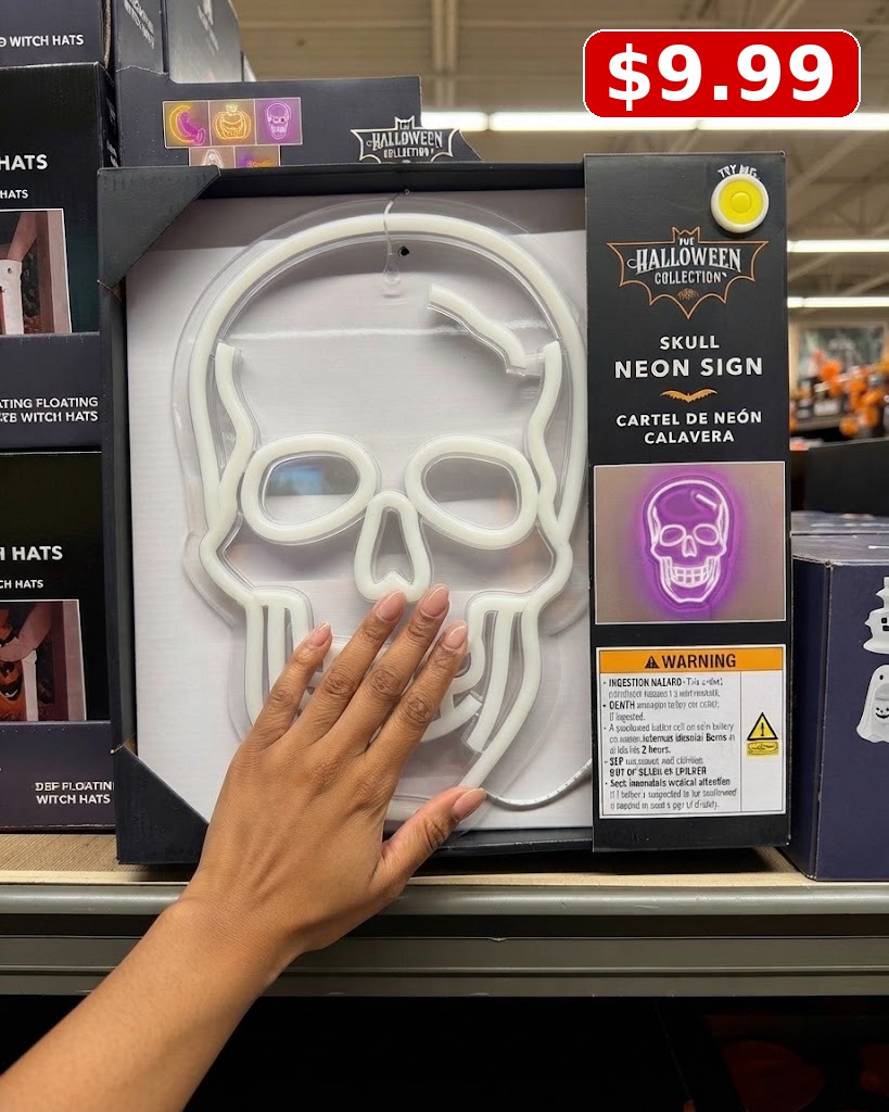 The Halloween Collection Halloween Neon Sign, Skull