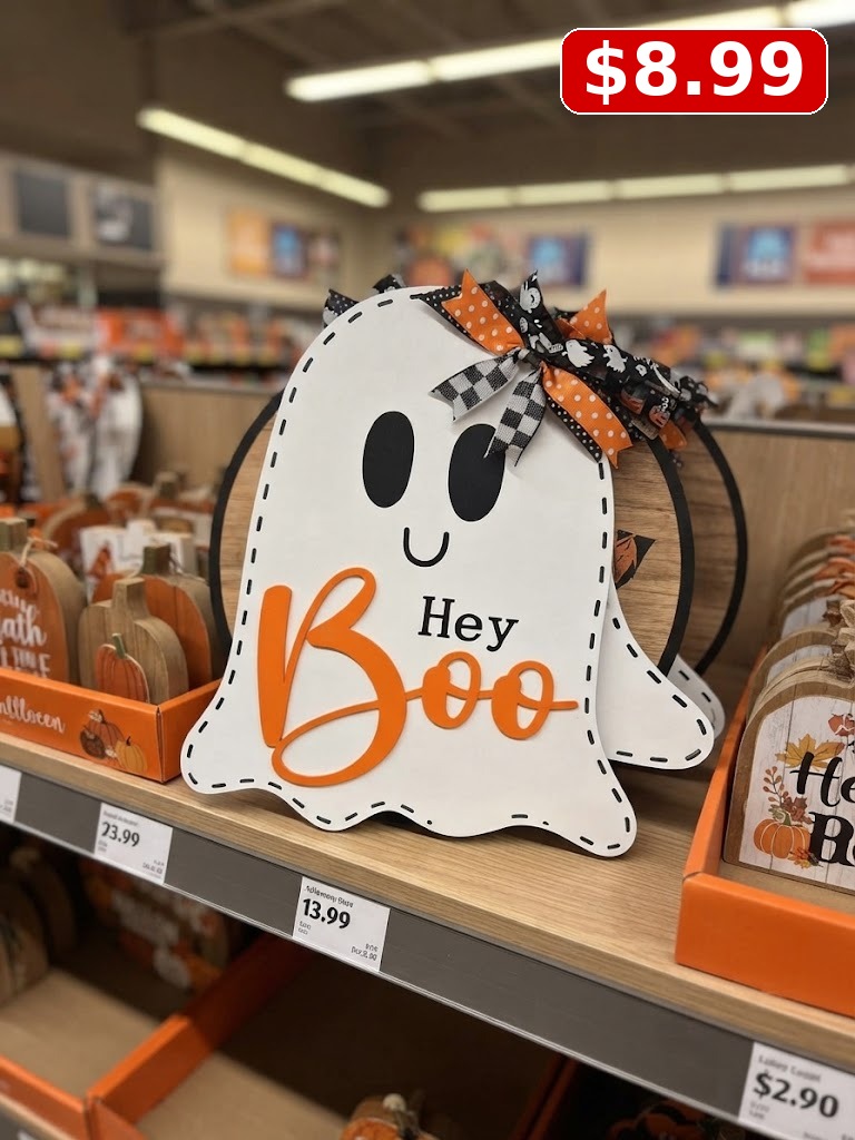 The Halloween Collection Halloween Circle Sign, Boo Ghost