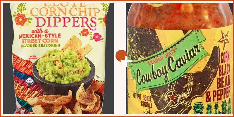 Trader Joe's pairing: Organic Elote Corn Chip Dippers + Cowboy Caviar