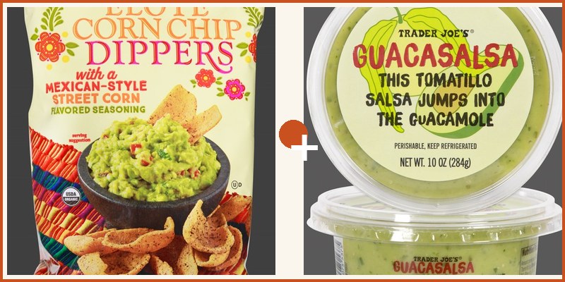 Trader Joe's pairing: Organic Elote Corn Chip Dippers + Guacasalsa