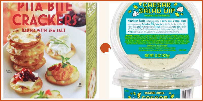 Trader Joe's pairing: Pita Bite Crackers + Caesar Salad Dip