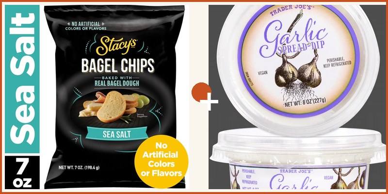 Trader Joe's pairing: Pita Chips + Garlic Spread Dip