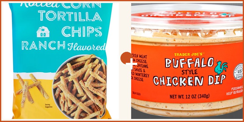 Trader Joe's pairing: Ranch Flavored Rolled Corn Tortilla Chips + Buffalo Chicken