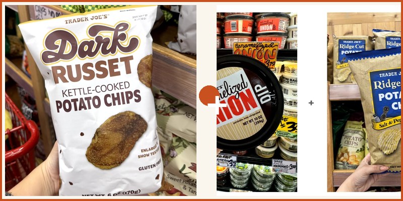 Trader Joe's pairing: Dark Russet Potato Chips + Caramelized Onion Dip