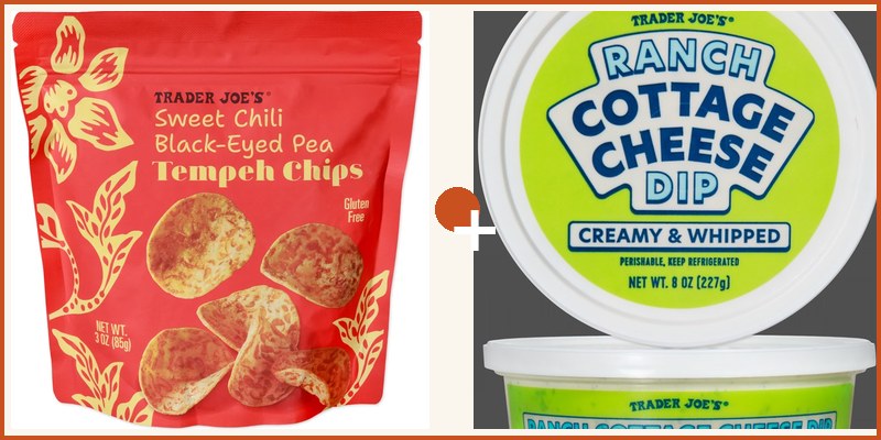Trader Joe's pairing: Sweet Chili Black-Eyed Pea Tempeh Chips + Ranch Cottage