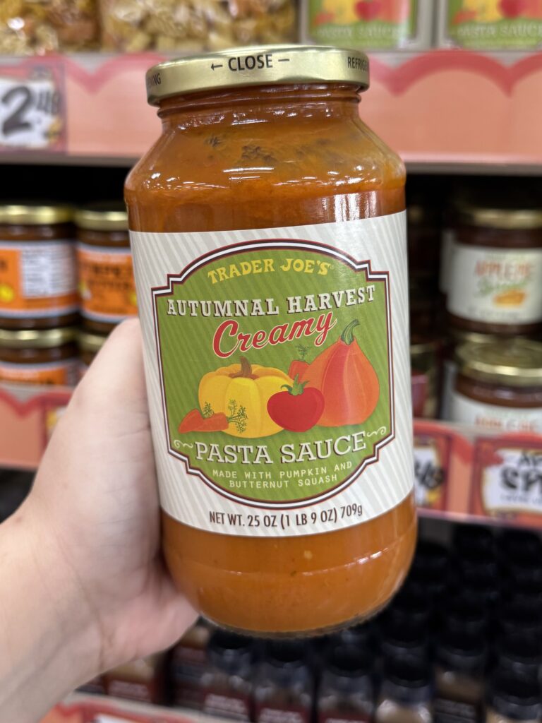 Trader Joe’s Autumnal Harvest Creamy Pasta Sauce for fall 2026