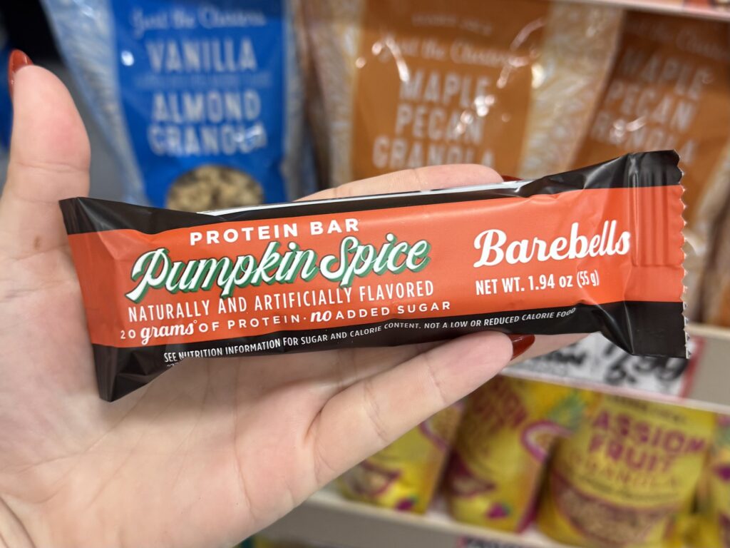 Trader Joe’s Barebells Pumpkin Spice Protein Bar for fall 2026