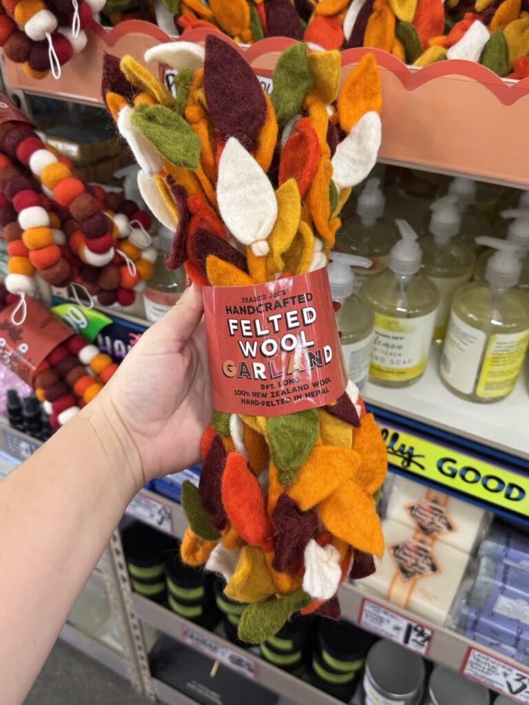 Trader Joe’s Handcrafted Felted Wool Garland for fall 2026
