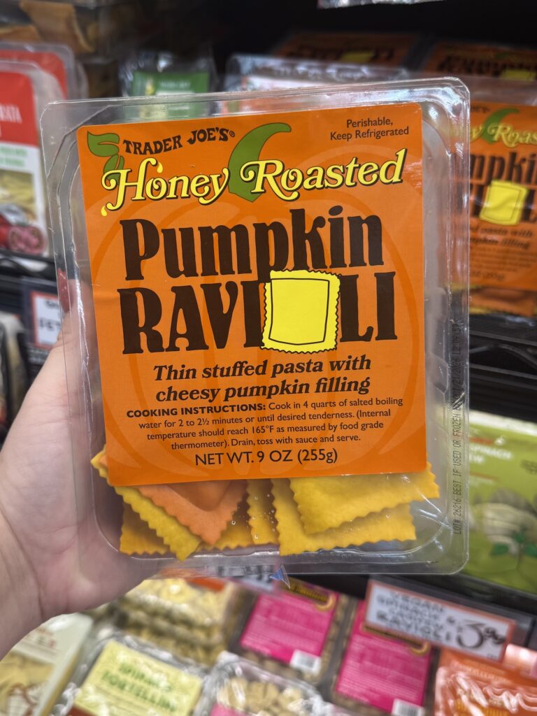 Trader Joe’s Honey Roasted Pumpkin Ravioli for fall 2026