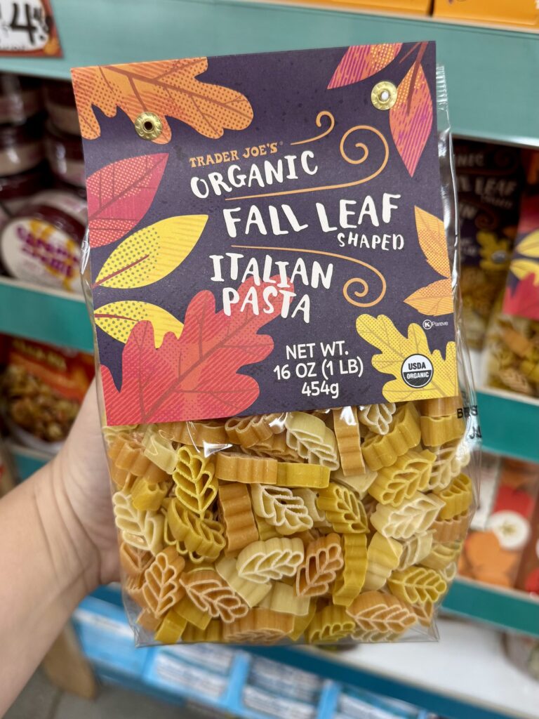 Trader Joe’s Organic Fall Leaf Shaped Italian Pasta for fall 2026
