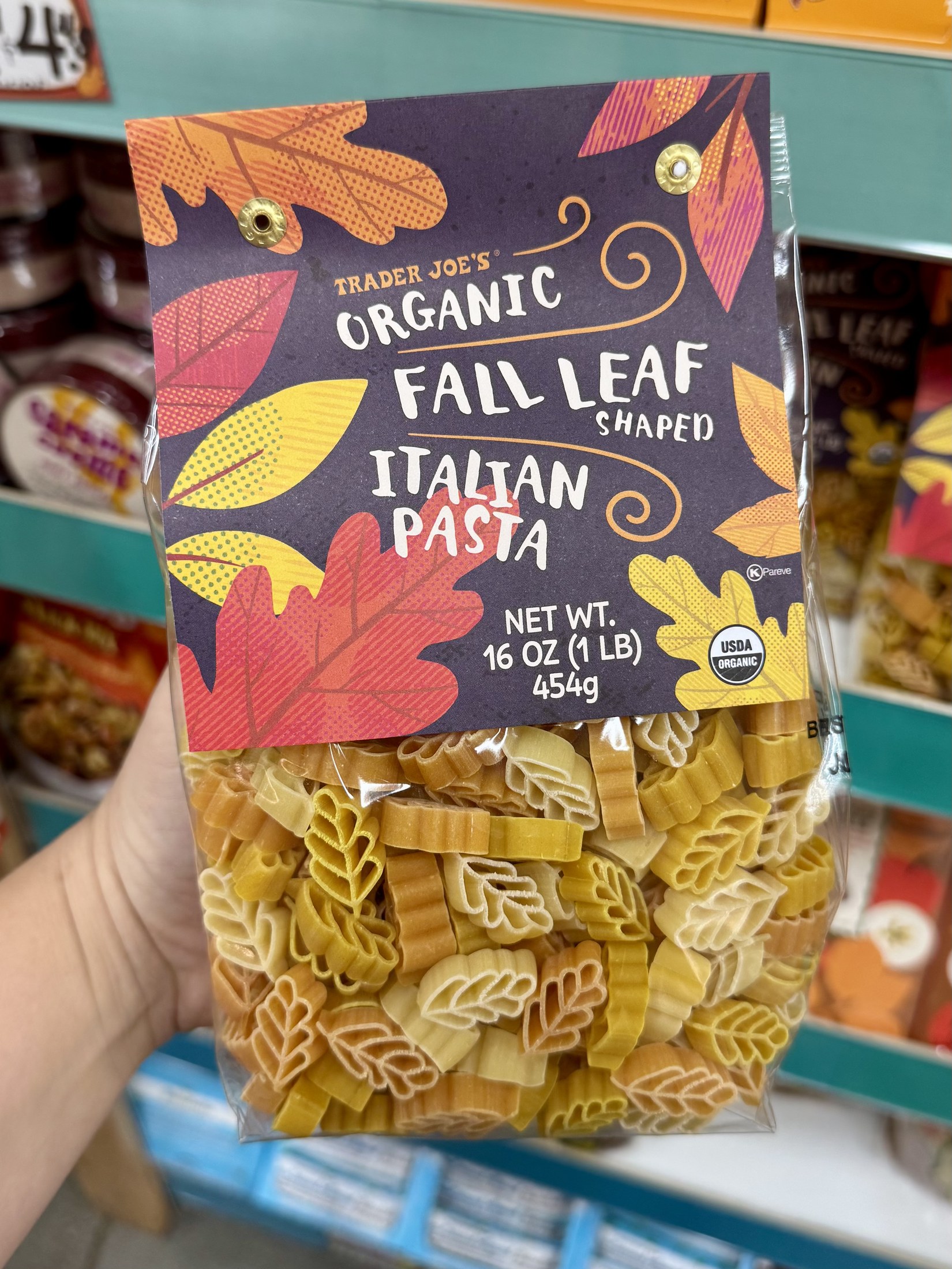 Trader Joe's Organic Fall Leaf Shaped Italian Pasta