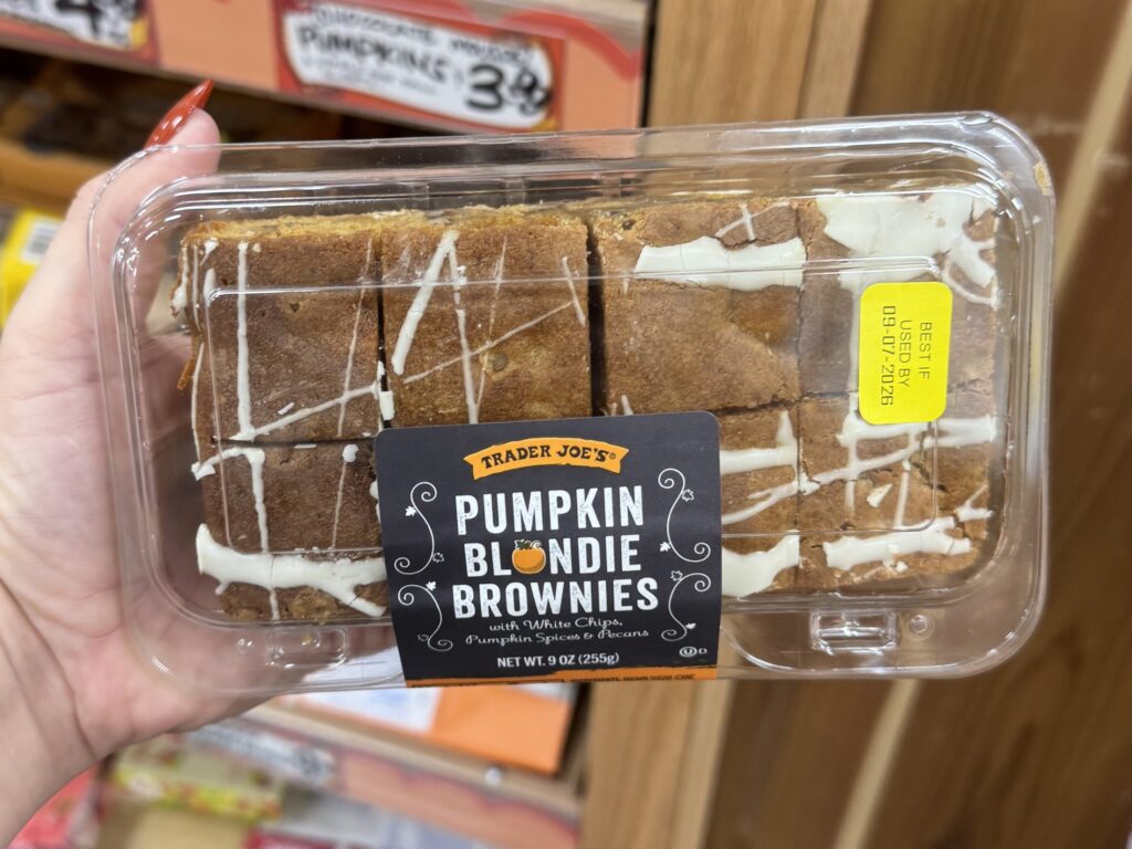 Trader Joe’s Pumpkin Blondie Brownies for fall 2026