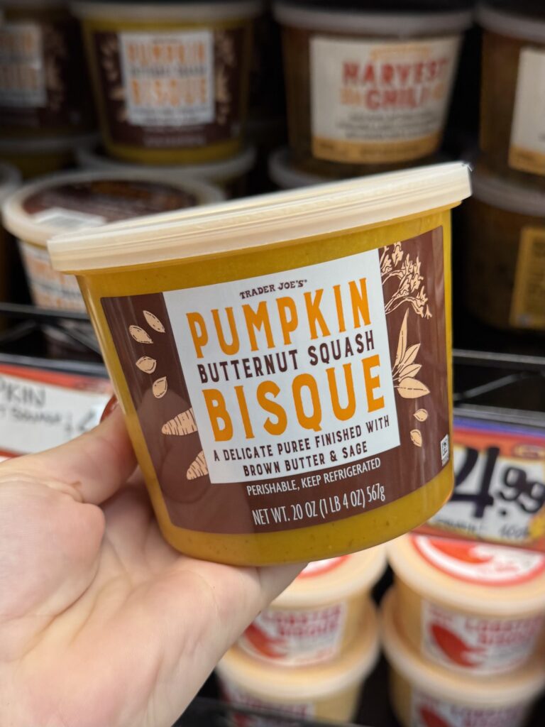 Trader Joe’s Pumpkin Butternut Squash Bisque for fall 2026