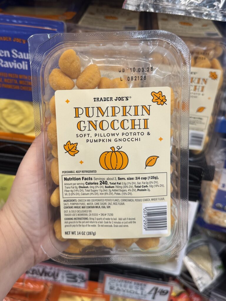 Trader Joe’s Pumpkin Gnocchi for fall 2026