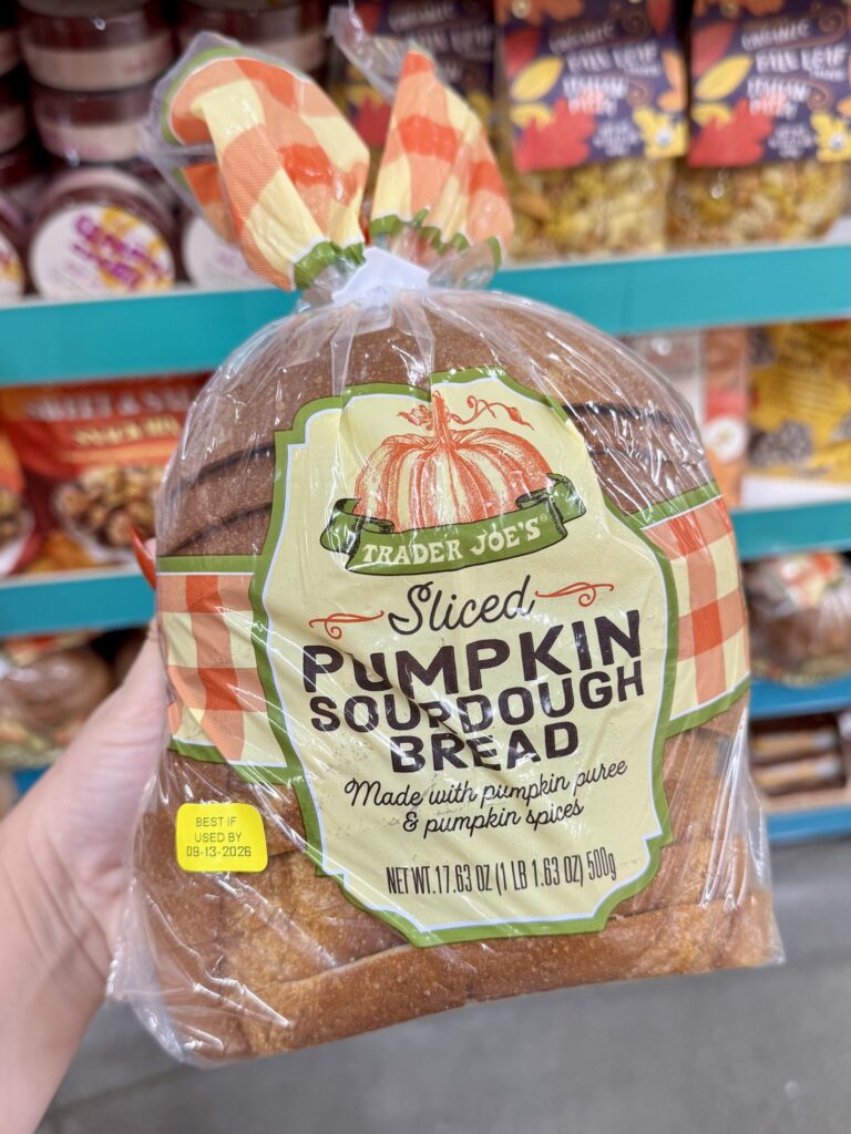 Trader Joe’s Sliced Pumpkin Sourdough Bread for fall 2026