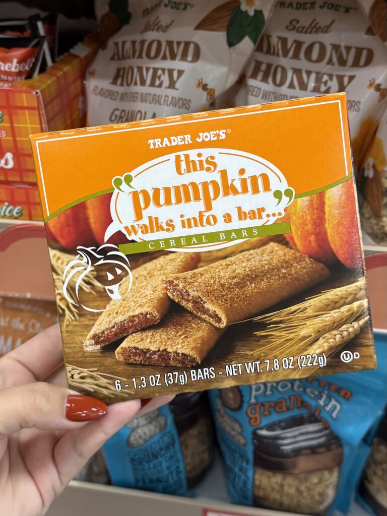 Trader Joe’s This Pumpkin Walks Into a Bar Cereal Bars for fall 2026