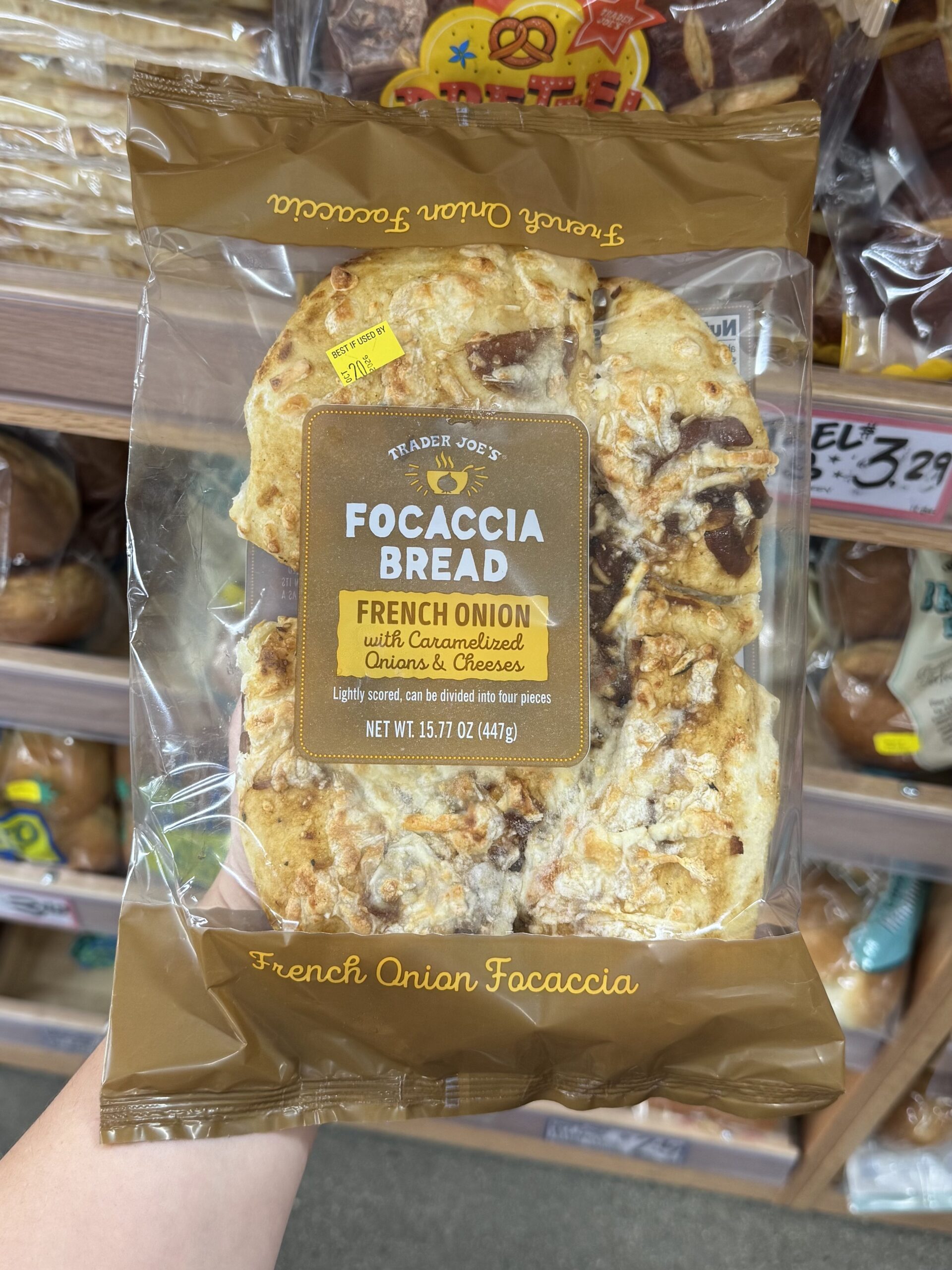 French Onion Focaccia Bread sold at Trader Joe’s