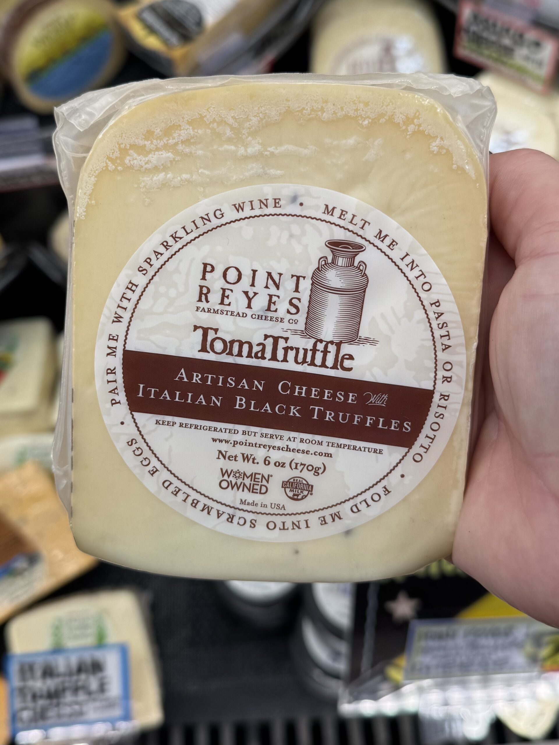 Point Reyes TomaTruffle Artisan Cheese product packaging