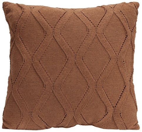 Kirkton House Cable Knit Pillow - Braided Brown