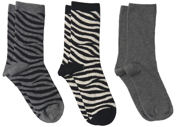 Serra Ls Leo Print Socks - Zebra AOP