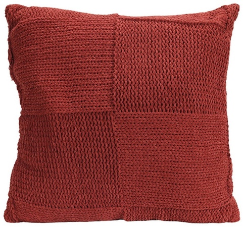 Kirkton House Cable Knit Pillow - Cross Stitch Rust
