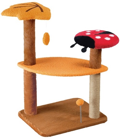 Heart To Tail Novelty Cat Tower - Ladybug Leaf