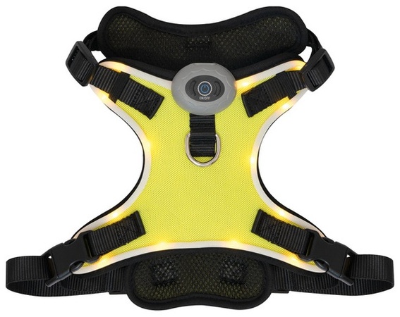 Heart To Tail LED Dog Harness - Yellow