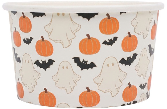 Halloween Treat/Beverage Cup - Ivory ghost bat