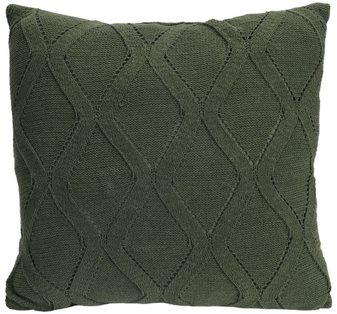 Kirkton House Cable Knit Pillow - Braided Green