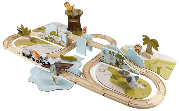 Little Town Wooden Railway Sets - Safari Railway
