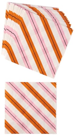 Halloween Paper Napkins - Multi Pinstripe