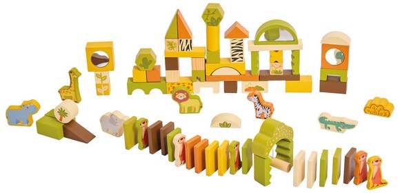 Little Town Wooden Infant Assortment - Safari Blocks