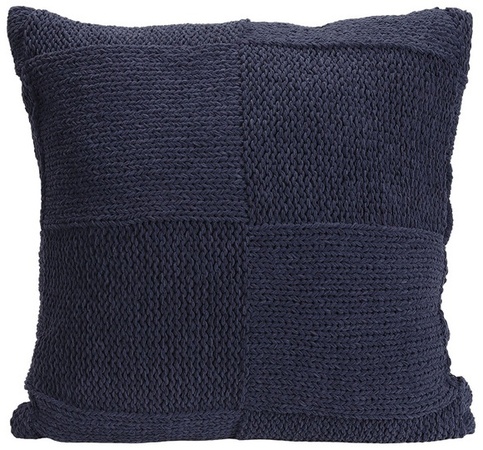 Kirkton House Cable Knit Pillow - Cross Stitch Navy