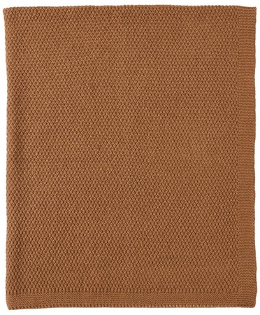 Kirkton House Cable Knit Throw - Honeycomb Brown