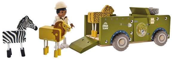 Little Town Wooden Vehicles Large - SafariCar