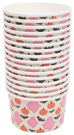 Halloween Treat/Beverage Cup - Pink ghost bat