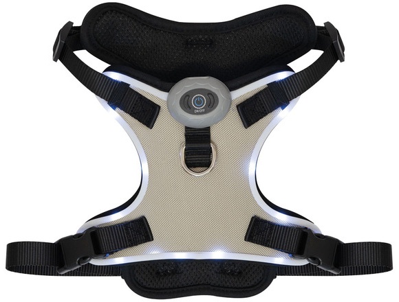 Heart To Tail LED Dog Harness - Beige